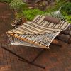 Outdoor Patio Deck 11-Ft Hammock with Metal Stand and Pad Pillow Set