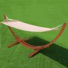 Outdoor 10-ft Arc Wood Hammock Stand with Cotton Polyester Hammock