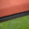 Dark Brown Resin Wicker 2-Person Porch Swing with Rust Red Cushion