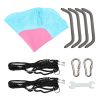 40 Inch Hexagon Swing, Textilene Swing with  2 Carabiners & Adjustable Rope(Pink & Blue)