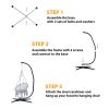Free shipping Hammock Chair Stand Only - Metal C-Stand for Hanging Hammock Chair,Porch Swing - Indoor or Outdoor Use - Durable 300 Pound Capacity,Blac