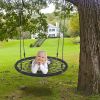 40" Spider Web Swing Nylon Rope Swivel Tree Net Assembled Black