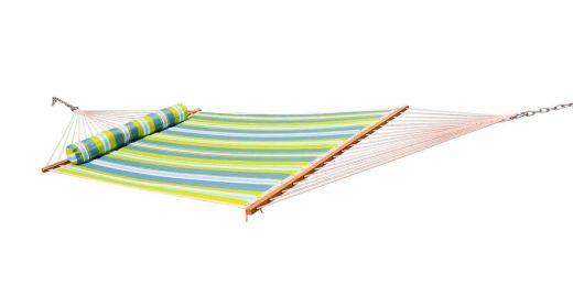 Quilted Hammock - Deluxe (Color: White Green and Blue)