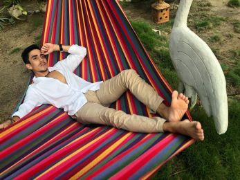 Brazilian Style Double Hammock (Color: Hot Colors - SKU 20136)