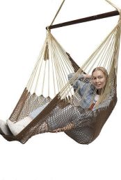 Mayan Hammock Chair (Color: Brown & Beige)
