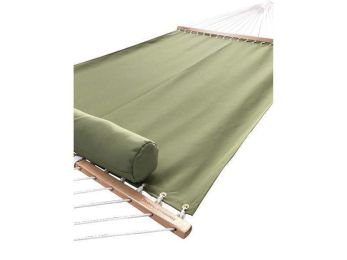 Olefin Double Hammock with Matching Pillow (Color: Light Green)