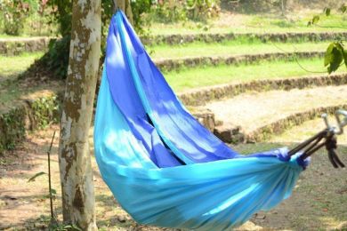 Parachute Expedition Hammock - Double (Color: Navy & Light Blue - SKU 72208)