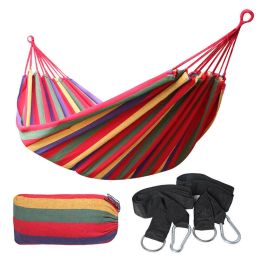 75"x59" Garden Camping Hammock Swing Bed 450lbs Capacity w/ Tree Strap Hiking Travel (Color: Orange, size: 79" X 59" (Double Person))