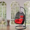 Single Free Standing Swing Chair For Home, Modern Nest Design, 300 LBS Capacity (37.4x41.34x76.77)