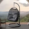Single Free Standing Swing Chair For Home, Modern Nest Design, 300 LBS Capacity (37.4x41.34x76.77)