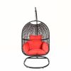 Single Free Standing Swing Chair For Home, Modern Nest Design, 300 LBS Capacity (37.4x41.34x76.77)