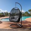 Single Free Standing Swing Chair For Home, Modern Nest Design, 300 LBS Capacity (37.4x41.34x76.77)